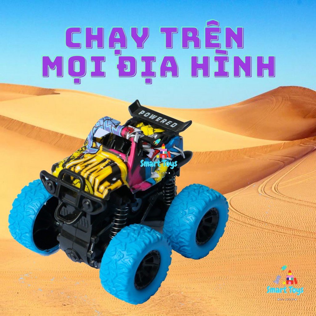 Đồ chơi xe ô tô địa hình bánh đà quán tính, chống lật chạy trên mọi địa hình, nhựa nguyên sinh an toàn