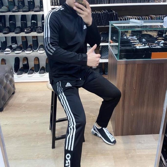 Bộ Đồ, Set Đồ Nam Nữ ☀ ĐỦ SIZE 45-85 KG ☀ Bộ, Set thu đông kéo khóa Adidas Tiro logo thêu 🥇