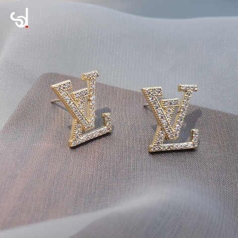 Bông Tai LV In Chữ Phong Cách Hàn Quốc Thời Trang Cao Cấp Cho Nữ
