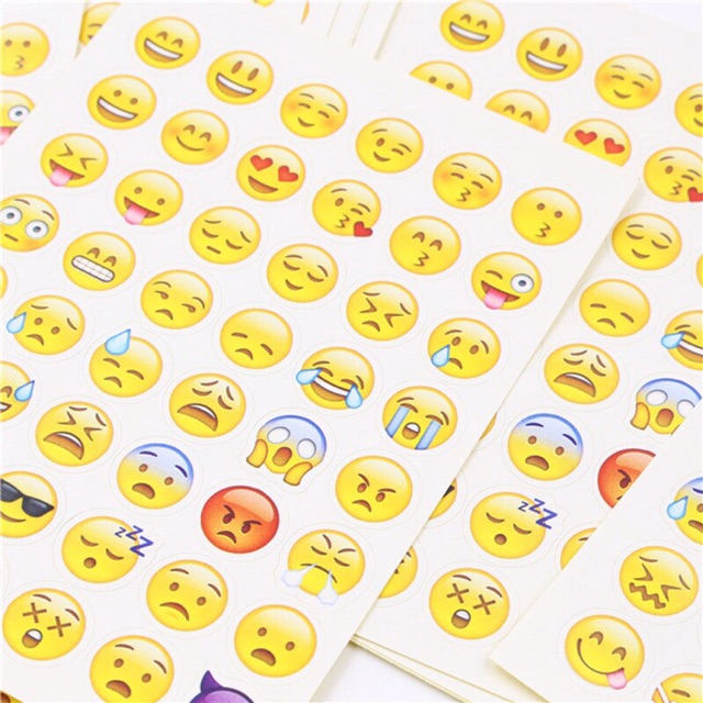 Sticker Emoji đáng yêu (1 sét 12 tấm) - Sticker trang trí sổ sách/ góc học tập