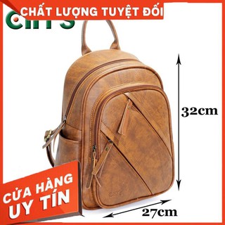 Balo da nữ thời trang sành điệu đựng vật cỡ vừa, sách, điện thoại, ipad, bóp, son phấn thương hiệu cnt cao cấp - bl 46