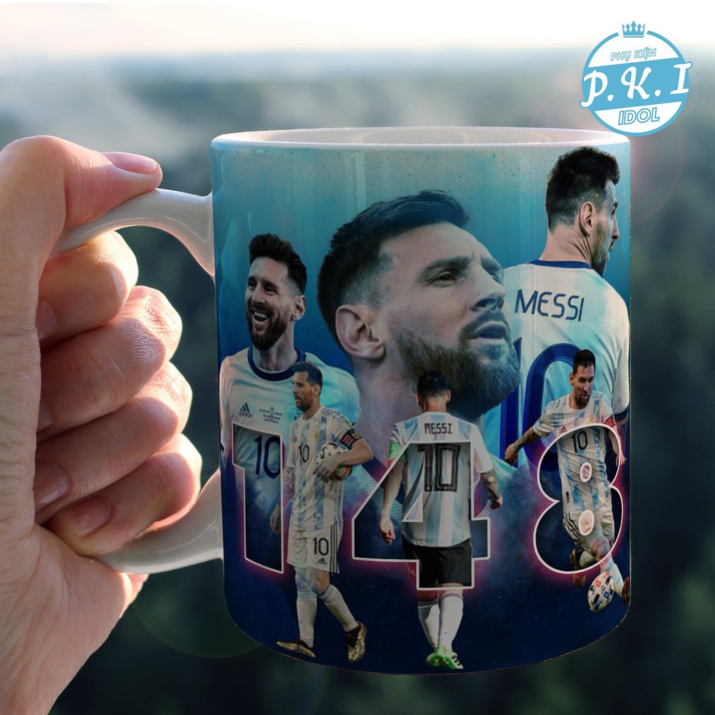 Cốc Sứ Cao Cấp In Hình Khoảnh Khắc Lionel Messi Trở Thành Cầu Thủ Thi Đấu Nhiều Nhất Cho Argentina