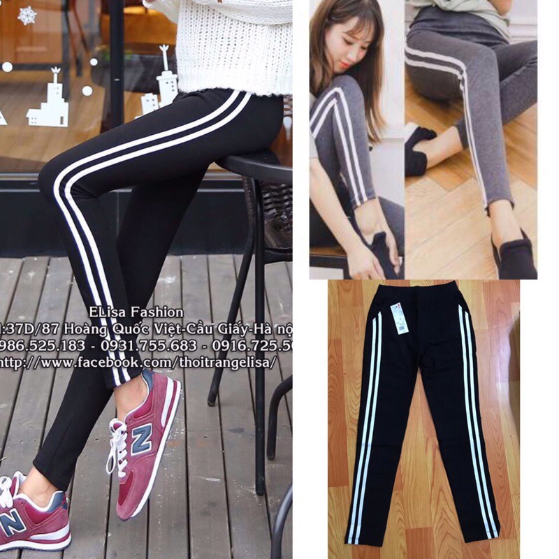 QUẦN LEGGING KẺ 2 SỌC