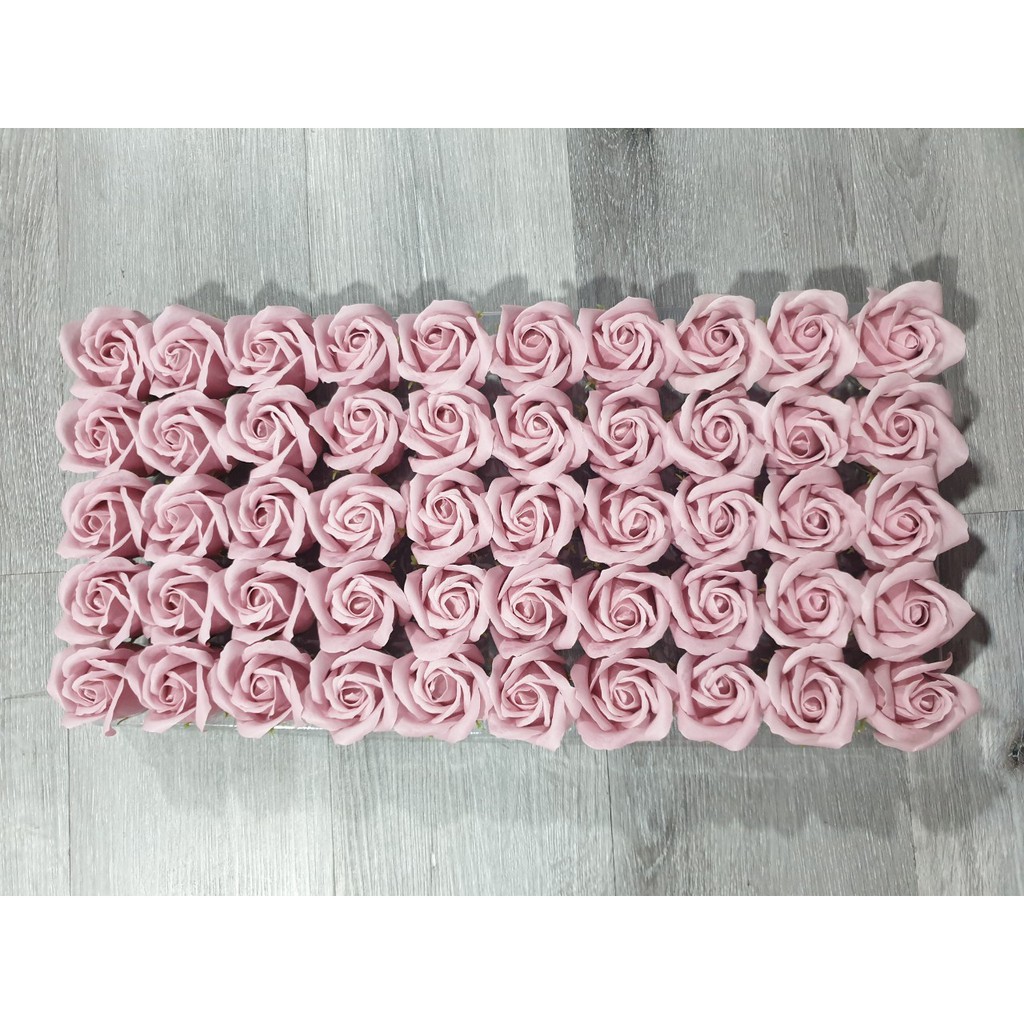 Hộp hoa hồng sáp 50 bông tone hồng