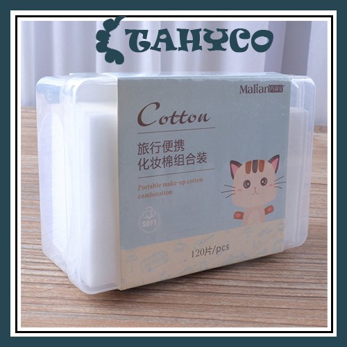 Bông tẩy trang cotton pads 120 miếng mềm mại không dệt TAHYCO BTT02