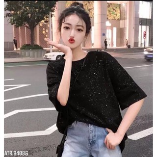 Áo phông nữ , áo thun phom thụng kim tuyến - TR