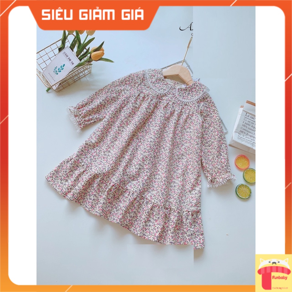 Váy thu đông cho bé gái 1-12 tuổi, Đầm suông trẻ em chất liệu vải cào bông dày dặn mềm mại