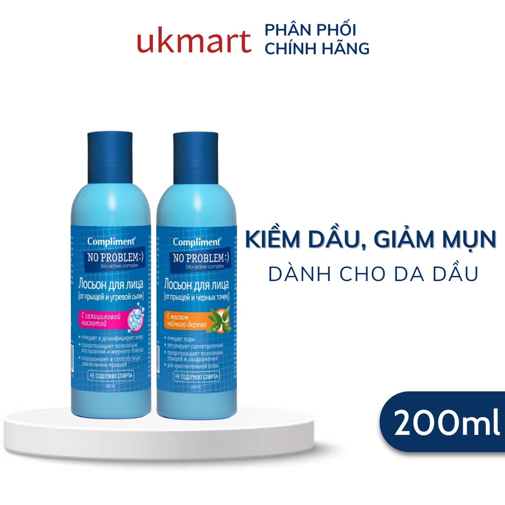 Toner Compliment No Problem Salicylic Acid Làm Sạch Da Kiềm Dầu Giảm Mụn 200ml