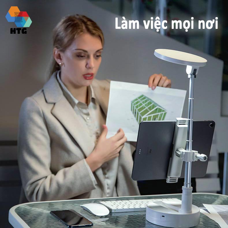 Đèn Thông Minh Cyke K5 Bảo Vệ Mắt, Không Dây Gấp Gọn, Có Giá Đỡ Điện Thoại Đôi Hoặc Máy Tính Bảng, Hàng Chính Hãng