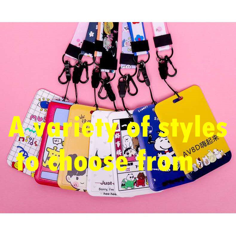 Pikachu card holder nam Bộ 2 vỏ đựng thẻ hình Pokemon Pikachu xe buýt kèm dây đeo cổ umaru ly starbucks pompompurin Demon Slayer Kimetsu No Yaiba