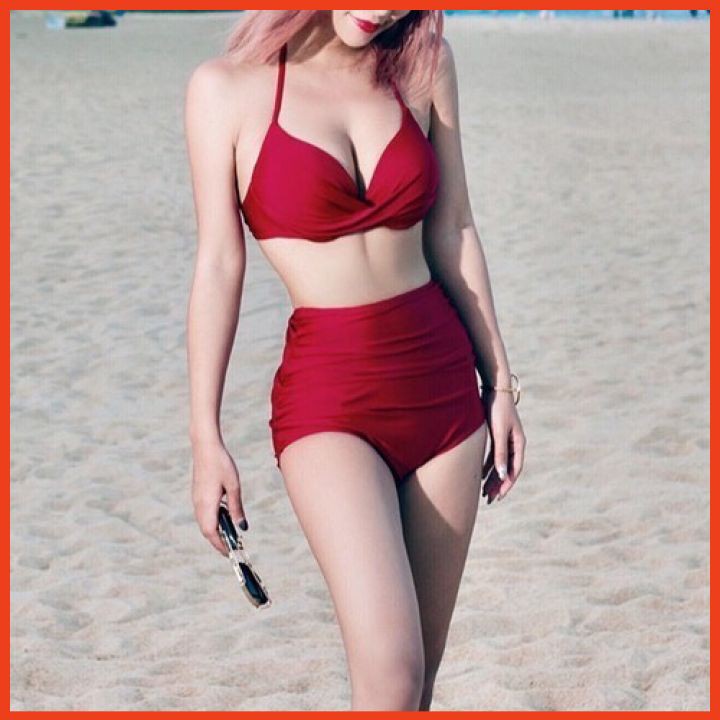 Bộ Bikini 2 Mảnh Quần Cạp Cao Gợi Cảm Đồ Bơi Nữ Hai Mảnh Thời Trang