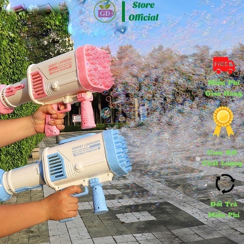 Súng Bắn Bong Bóng Xà Phòng 32-8 Nòng Máy Thổi Bong Bóng Nước Tự Động- Đồ Chơi Trẻ Em
