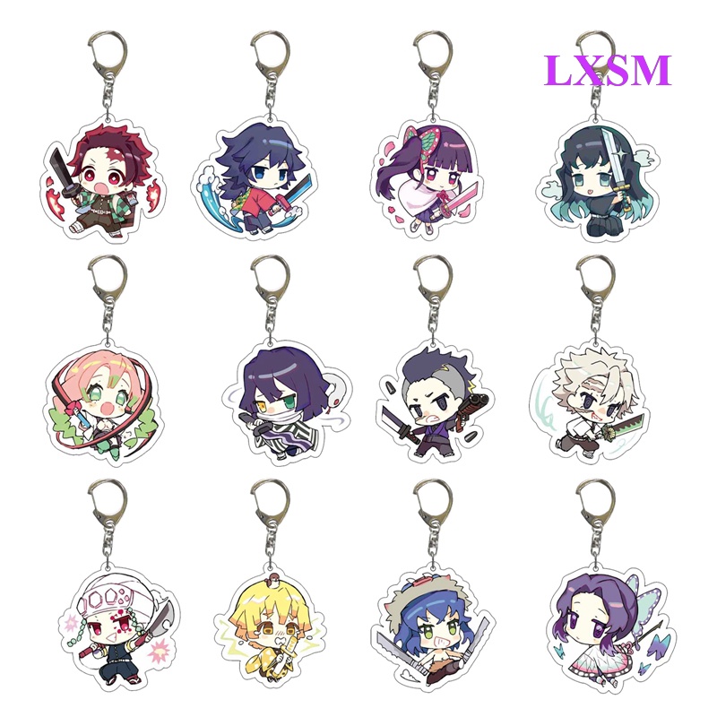 Móc Khóa Bằng Acrylic Họa Tiết Hoạt Hình Demon Slayer Kimetsu No Yaiba Tanjiro Kamado Dễ Thương
