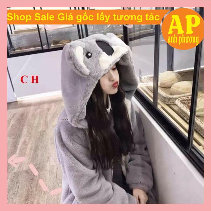 Áo lông thêu mặt gấu kute có ảnh thật sp