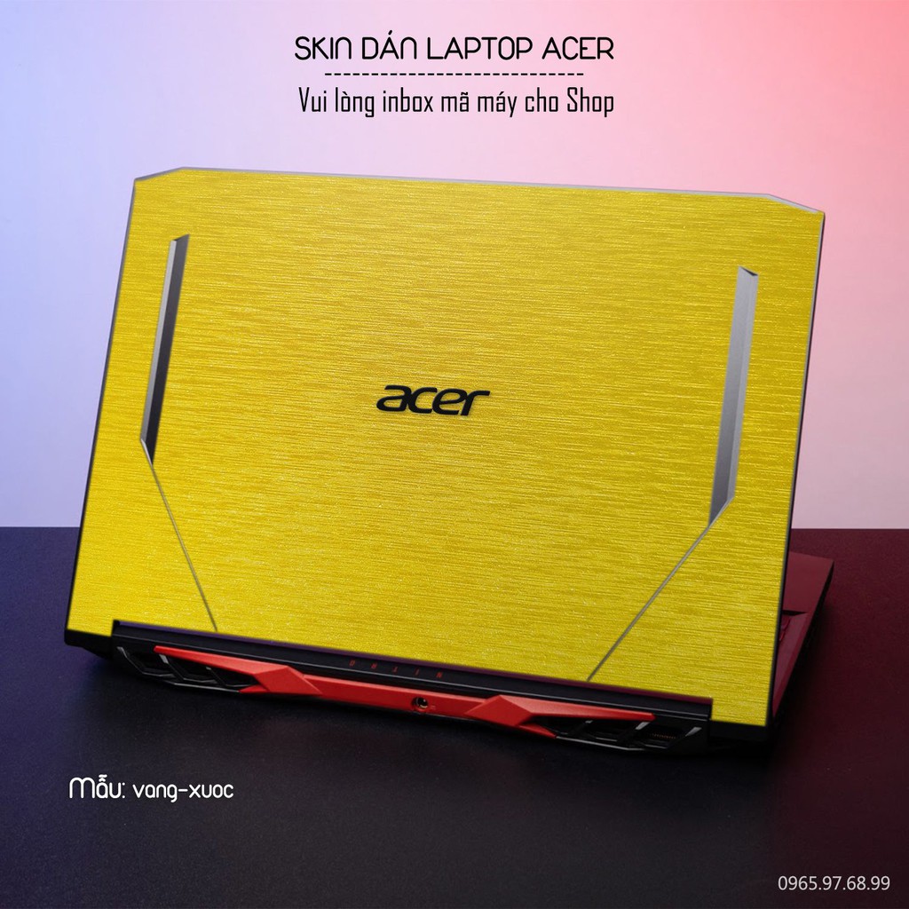 Skin dán Laptop Acer màu vàng xước (inbox mã máy cho Shop)