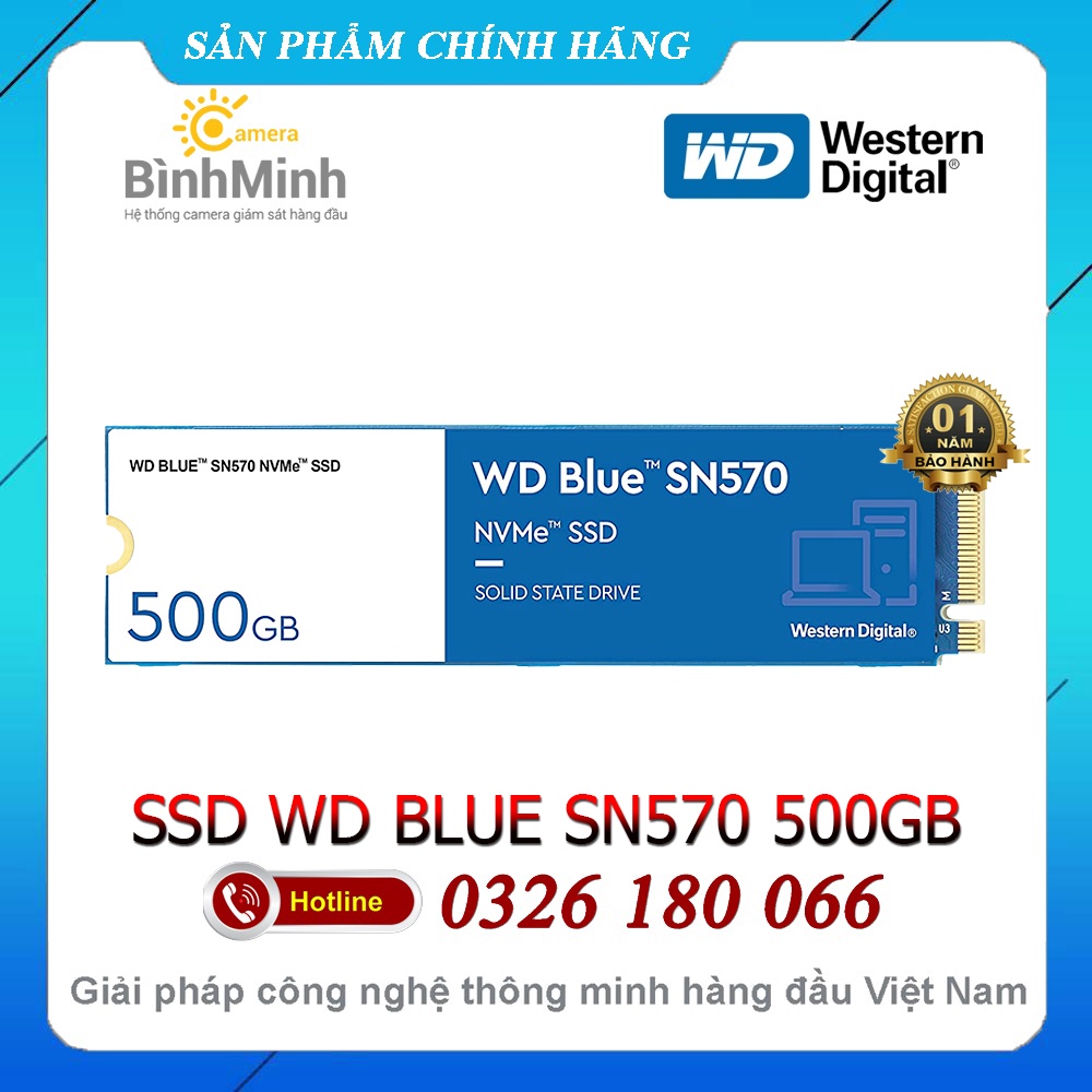 Ổ Cứng SSD 500GB 1TB WD Blue SN570 NVMe M2 PCIe Gen3 x4 2280 - BH 5 Năm