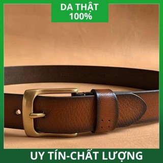 Thắt lưng nam da bò nguyên tắm mặt khoá kim đồng tm109