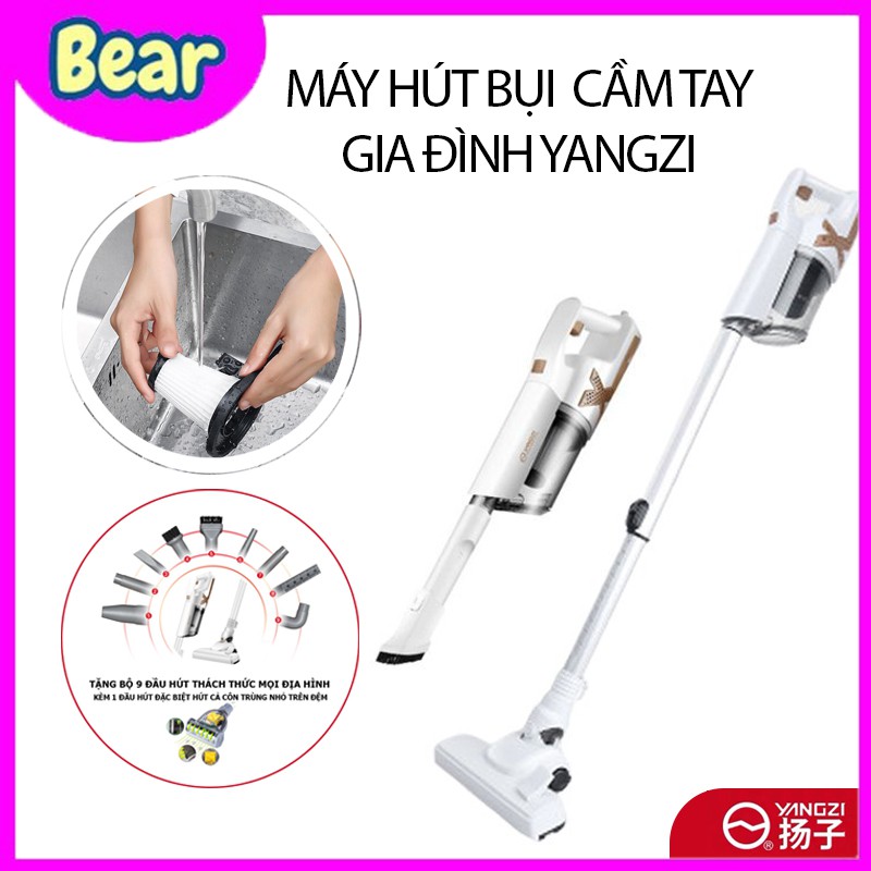 [HÀNG CHÍNH HÃNG] Máy Hút Bụi Cầm Tay Yangzi Lực Hút Siêu Mạnh 12000Pa TẶNG KÈM THÙNG RÁC CÁNH TỦ GẤP GỌN