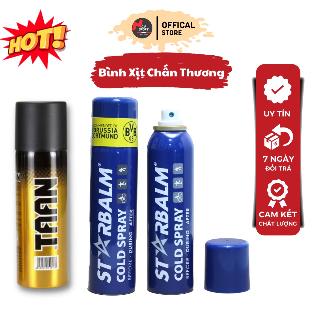 Bình Xịt Giảm Đau TAAN, STARBALM Cold Spray Mát Lạnh Giúp Giảm Nhanh Các Cơn Đau Khi Thi Đấu