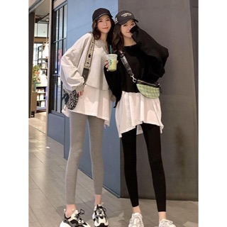 Áo Sweater Oversize tay dài phối trắng