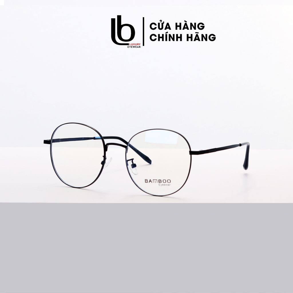 Gọng kính cận Tròn nam nữ Bamboo 72 562 chất liệu Kim loại phụ kiện thời trang Kính ngố Nobita - LB 