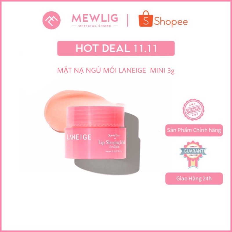 Mặt Nạ Môi Laneige Mini 3g - Sản Phẩm Làm Mềm, Hồng Môi chỉ Sau 1 Đêm