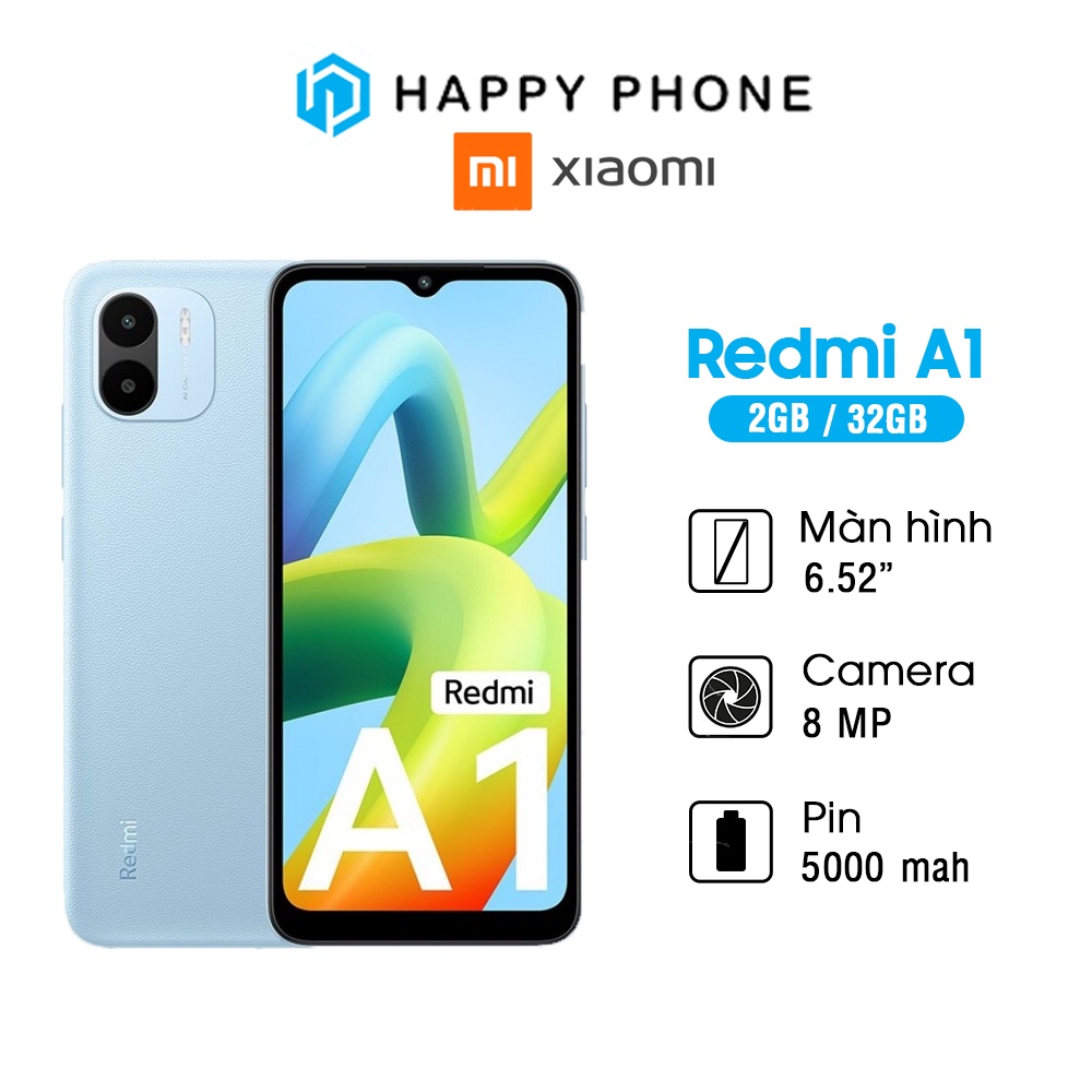 Điện thoại Xiaomi Redmi A1 - Hàng Chính Hãng, mới 100%, Bảo hành 18 tháng