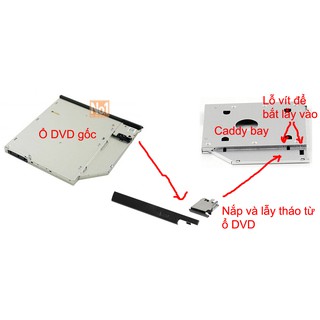 Khay Caddy Bay DELL Latitude E6320 E6420 E6520 E4300 E4310 chuẩn SATA 9.5mm ... PK67