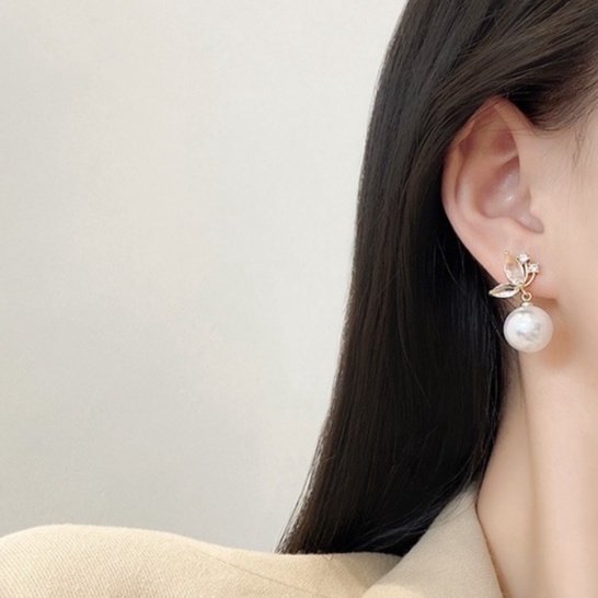 Khuyên tai KTCB311 bướm thả ngọc trai nhân tạo nữ tính