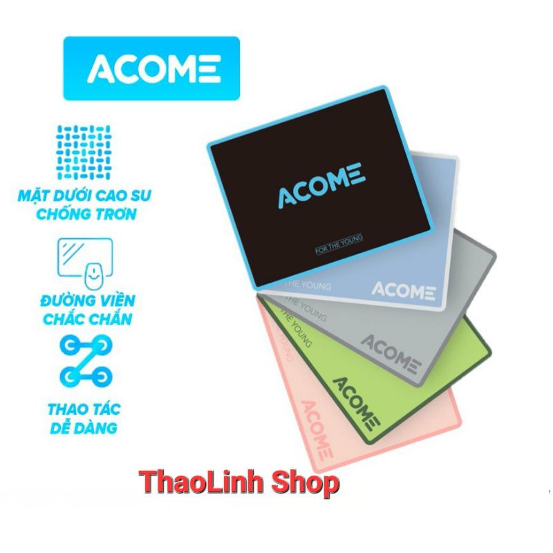 Miếng Lót Chuột ACOME AMP01 Kích Thước 22 x 18 cm Chất liệu Vải + Cao Su