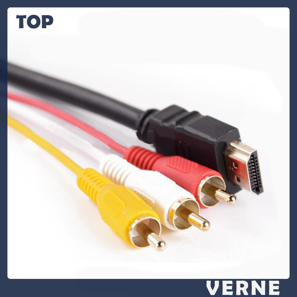 Cáp Chuyển Đổi Âm Thanh Mạ Vàng Từ Verne 1.5m Hd Hdmi Sang 3rca Av Cho Tv Set-Box