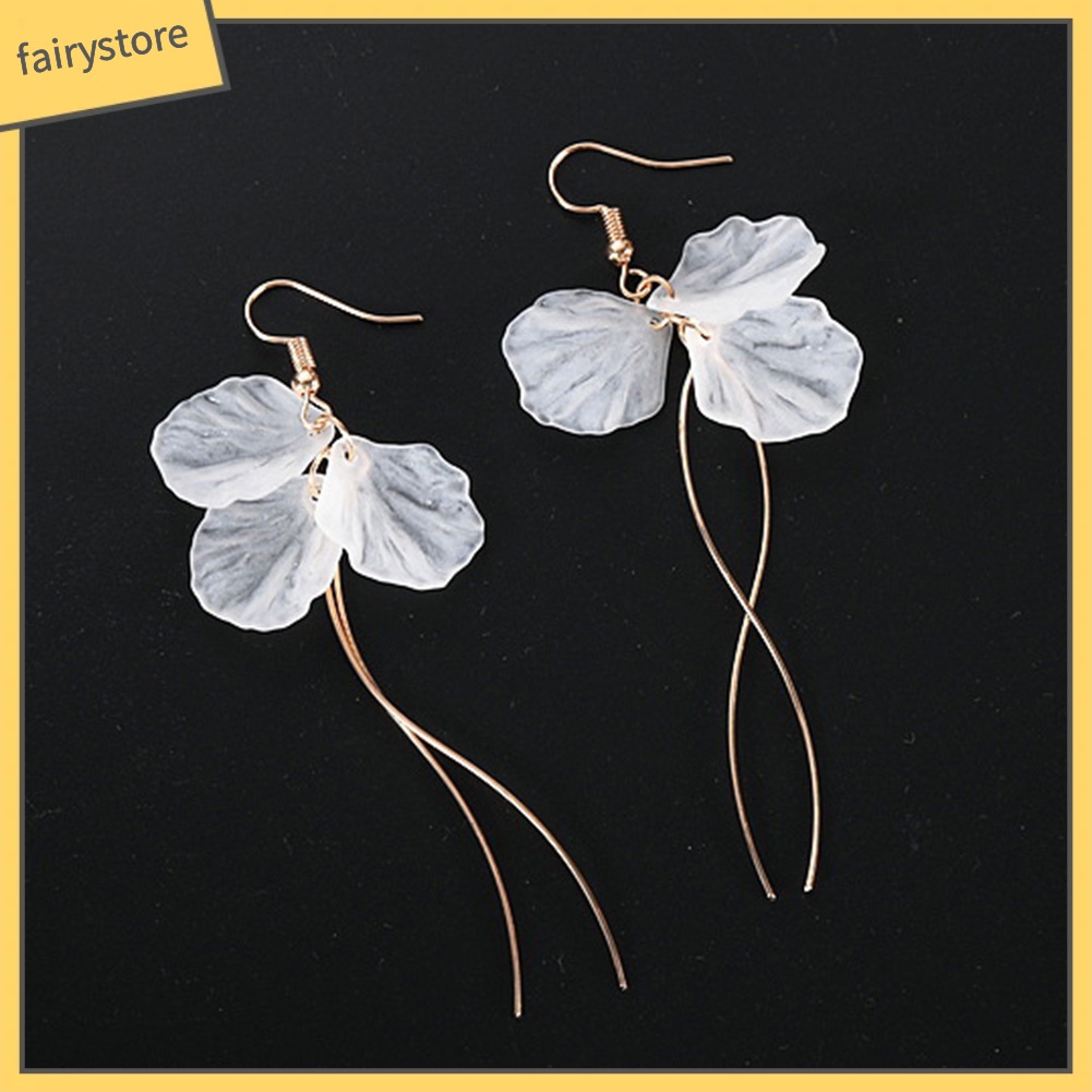 Bông Tai Dáng Dài Hình Hoa Thanh Lịch Cho Nữ