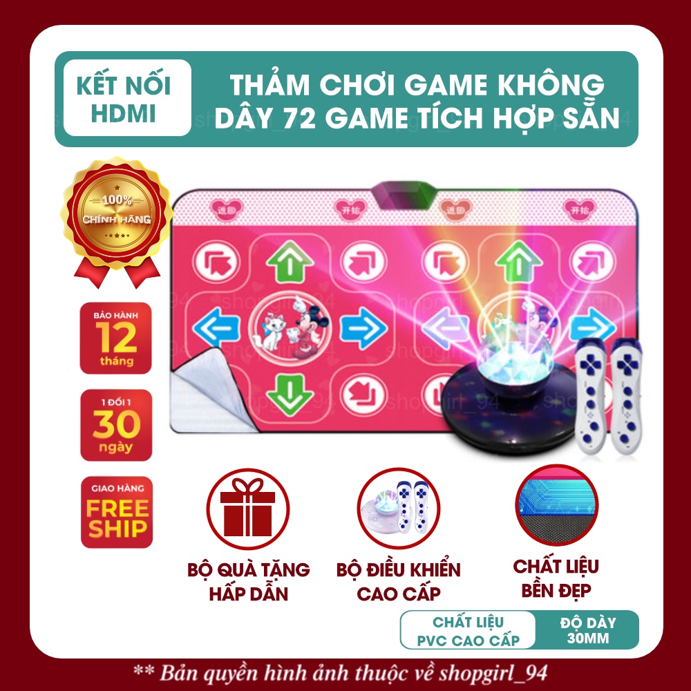 Thảm game cao cấp cổng HDMI kèm các phụ kiện đầy đủ: nhảy audition, yoga, chạy bộ....(kết nối TV, máy tính)