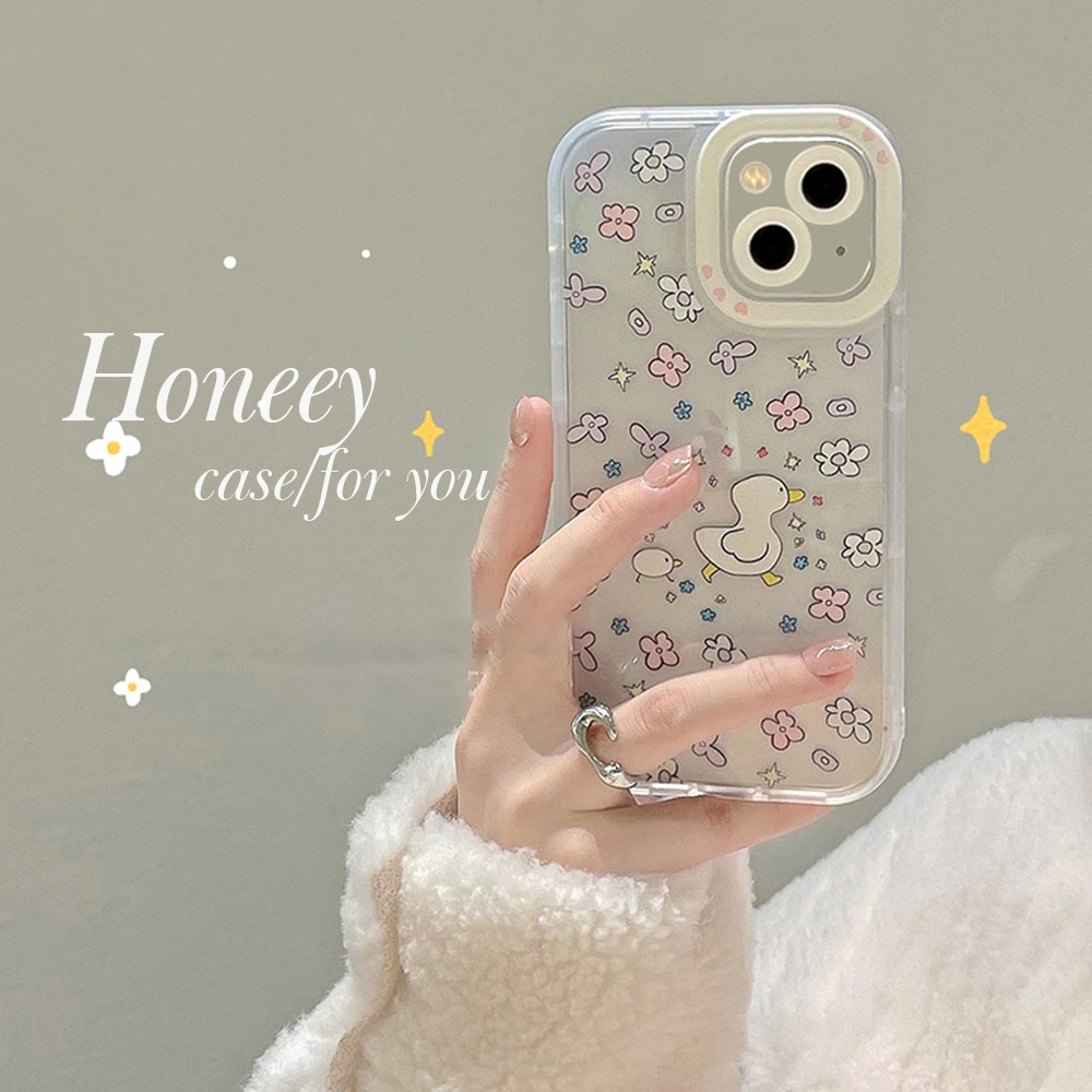 Ốp Điện Thoại TPU Mềm Chống Sốc Họa Tiết Hoa / Vịt Dành Cho iPhone 13 12 11 Pro Max Xs Max XR X 7 8 Plus