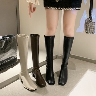 Boot da mềm co giãn tốt đế 5cm dành cho bắp chân to