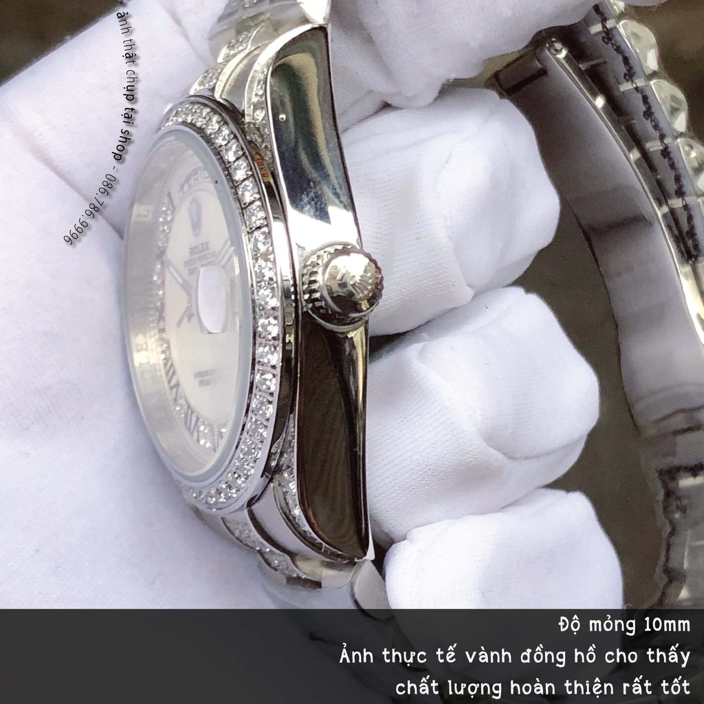 Đồng Hồ Nam RL GOLD DAY-DATE Full Đá Máy Cơ Automatic Nhật Size 38 Chống Nước 5ATM
