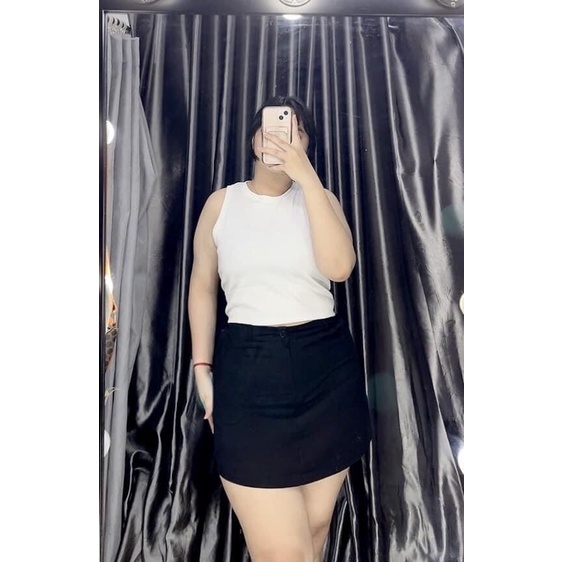 Áo croptop 3 lỗ chất thun gân Bigsize