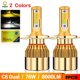 Cặp Đèn Pha Led Cob H4 H1 H3 H7 Hb3 Hb4 9004 9005 Ánh Sáng Cao Thấp 76w 9600lm Cho Xe Hơi