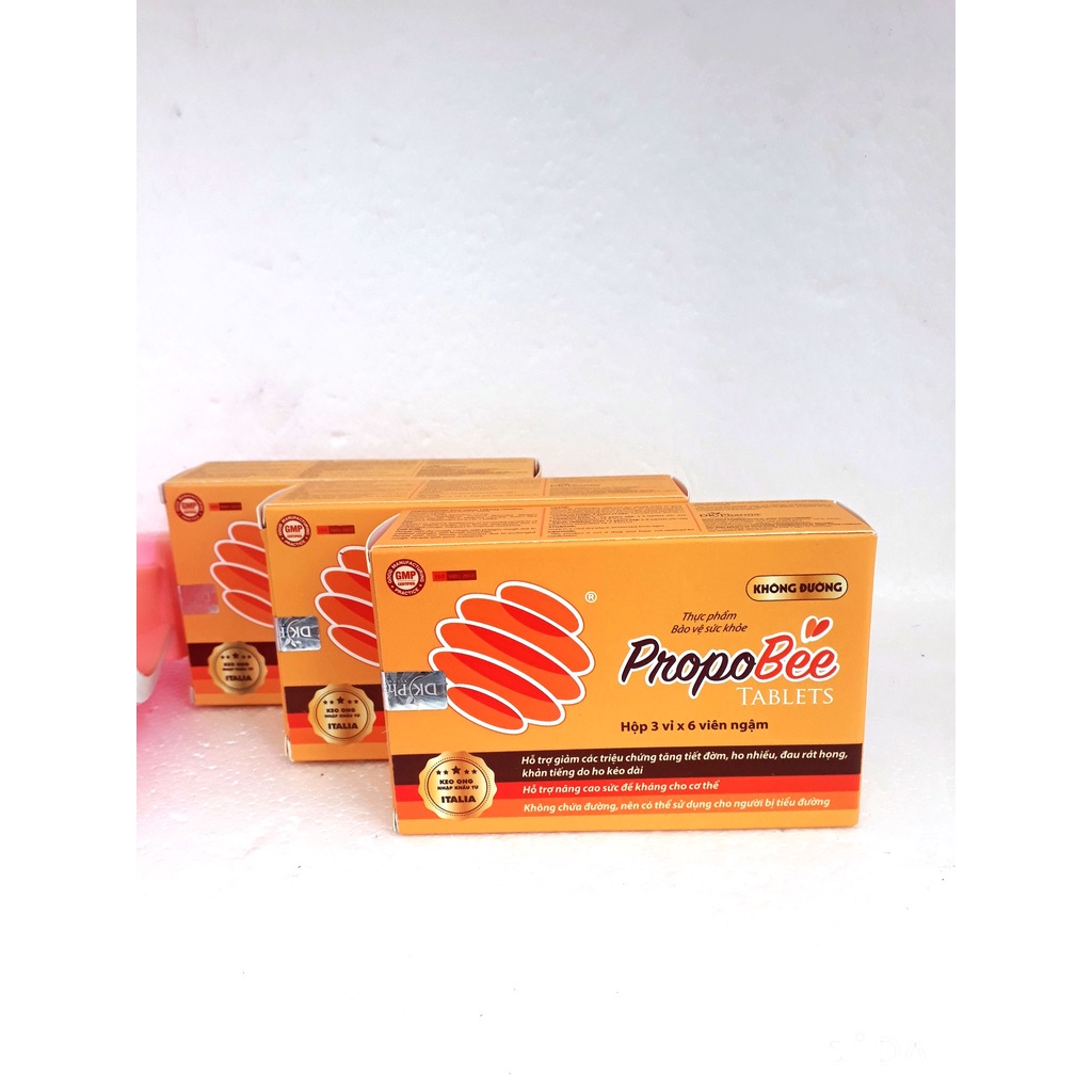 Viên ngậm keo ong PropoBee, hỗ trợ giảm ho, giảm đau rát họng, khản tiếng do ho kéo dài; giảm triệu chứng tăng tiết đờm