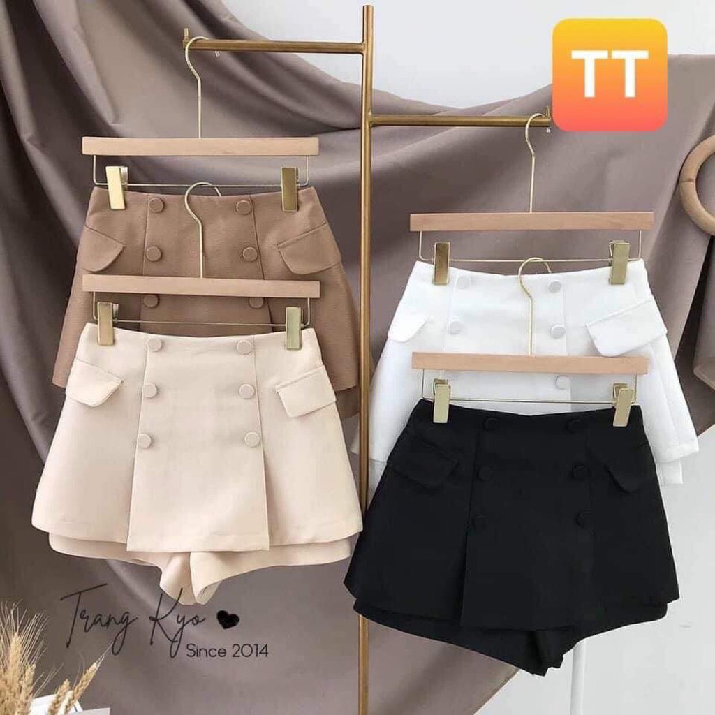 [HOT] chân váy ngắn màu nâu tây đính cúc xinh xắn. | BigBuy360 - bigbuy360.vn