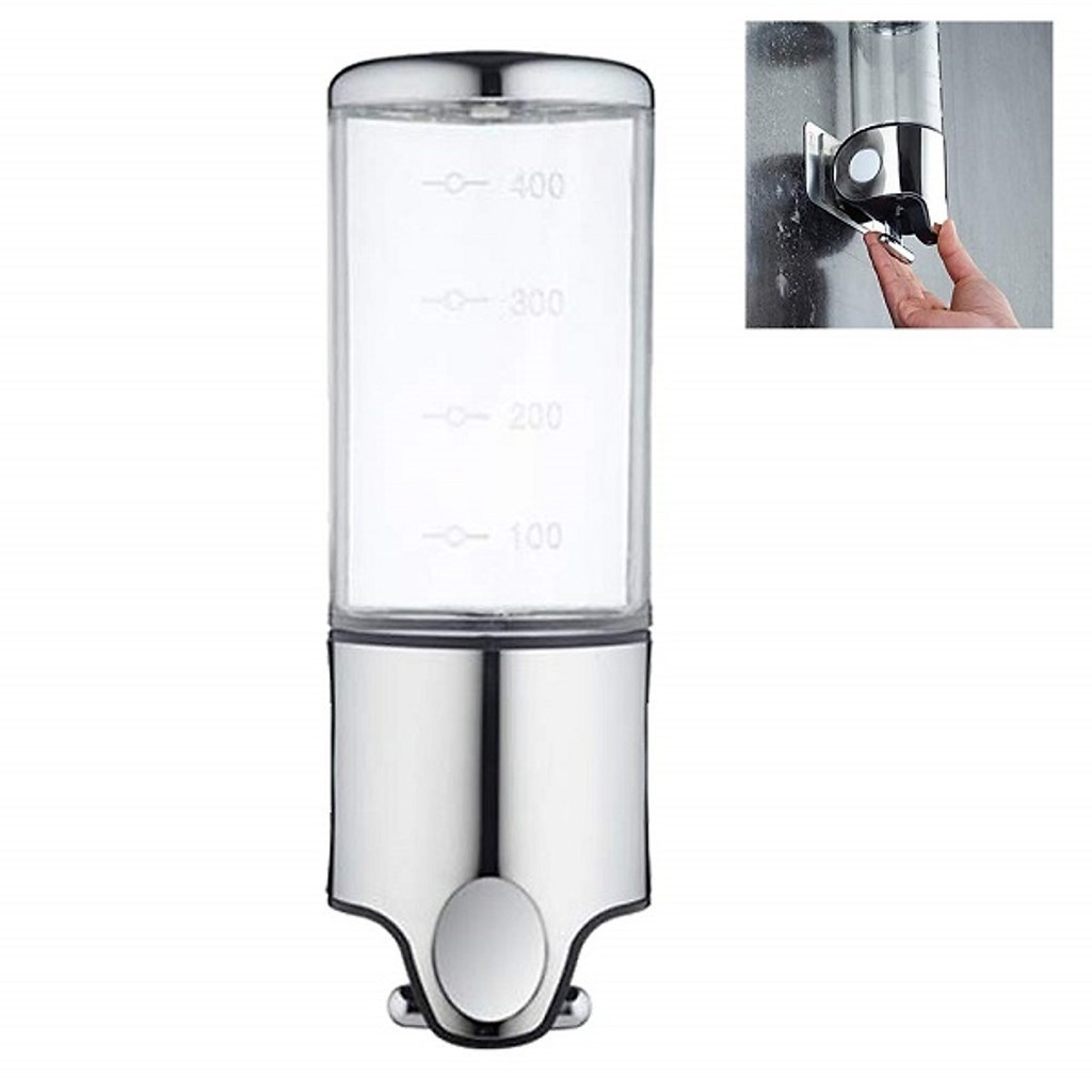 Bình đựng nước rửa tay treo tường thông minh 500ml mầu trắng trong Hộp đựng xà phòng treo tường thông minh trắng trong