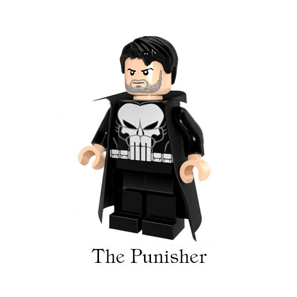 Minifigures nhân vật siêu anh hùng Punisher, Fantomex, Green Latein, Flash