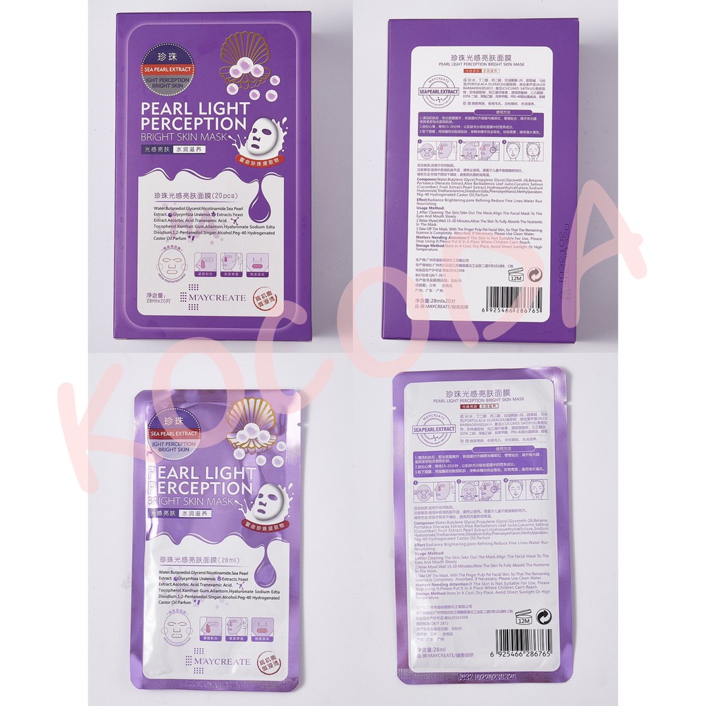 Mặt nạ HA cấp nước dưỡng ẩm trắng da HA Maycreate Mask- KOCODA | BigBuy360 - bigbuy360.vn