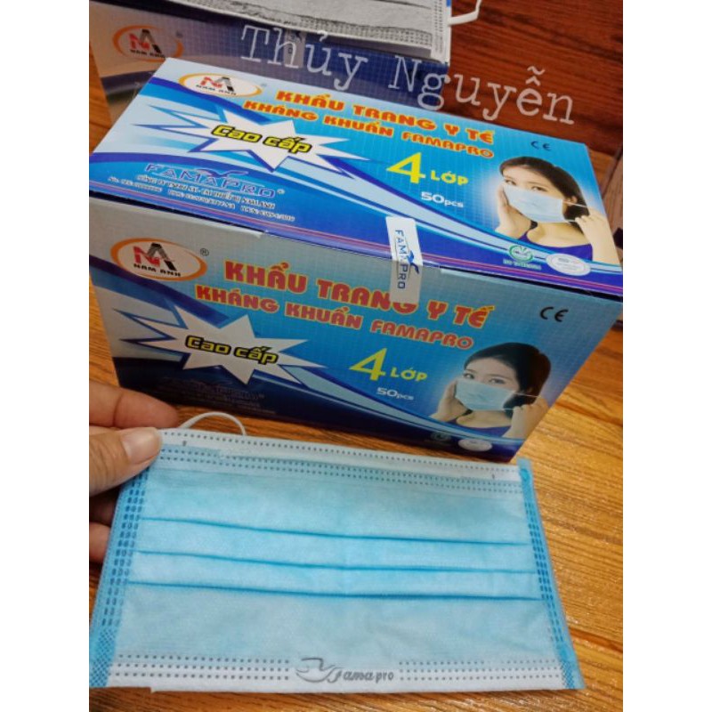 (1 HỘP 50 cái) khẩu trang y tế KHÁNG KHUẨN 4 lớp FAMAPRO | BigBuy360 - bigbuy360.vn