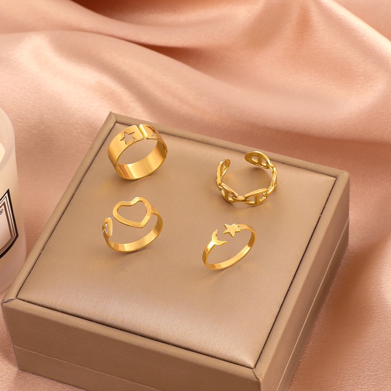 Tmdbyx Bộ Nhẫn Đeo Khớp Ngón Tay Nhiều Màu Sắc Họa Tiết Mặt Trăng Phong Cách Bohemian Cổ Điển Dành Cho Nữ