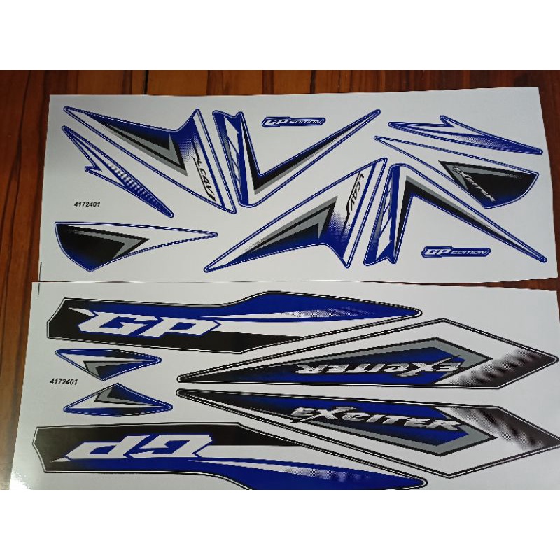 Bộ tem Exciter 2010 màu trắng xanh GP hàng thiết kế