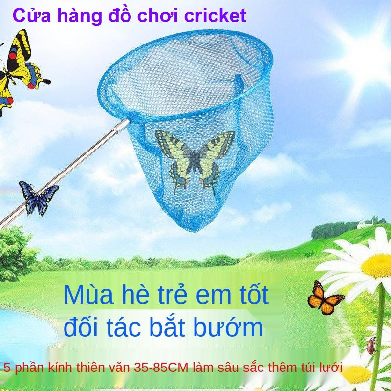 Bàn tay trẻ em Lưới đánh cá đồ chơi bắt côn trùng bướm tôm cua túi thép không gỉ dụng cụ kính thiên văn tròn
