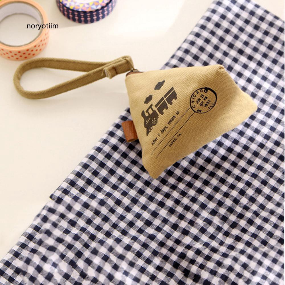 Ví đựng tiền mini bằng vải canvas in họa tiết dành cho cả nam và nữ
