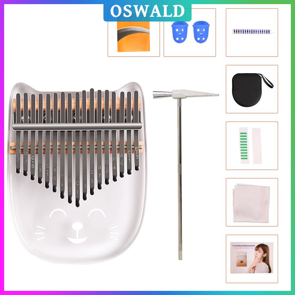 Có sẵn Oswald 17 phím Kalimba Acrylic Ngón tay cái Piano Sanza Mbira Nhạc cụ