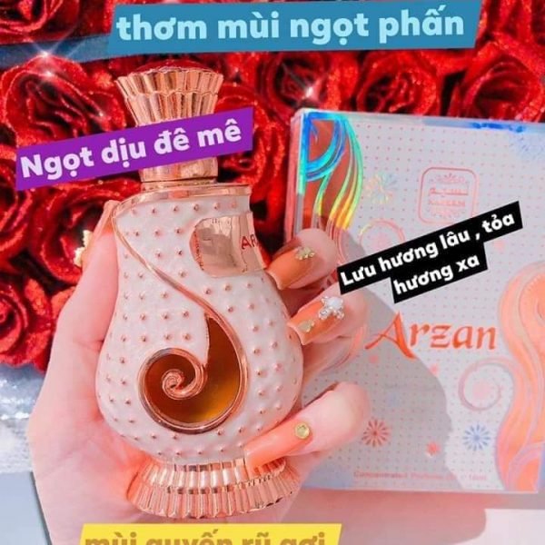 Tinh dầu nước hoa Dubai Arzan-Ngọt - Tông hương phấn thơm-Trong trẻo như thiên thần-mùi hương gây nghiện-Em bé xài được